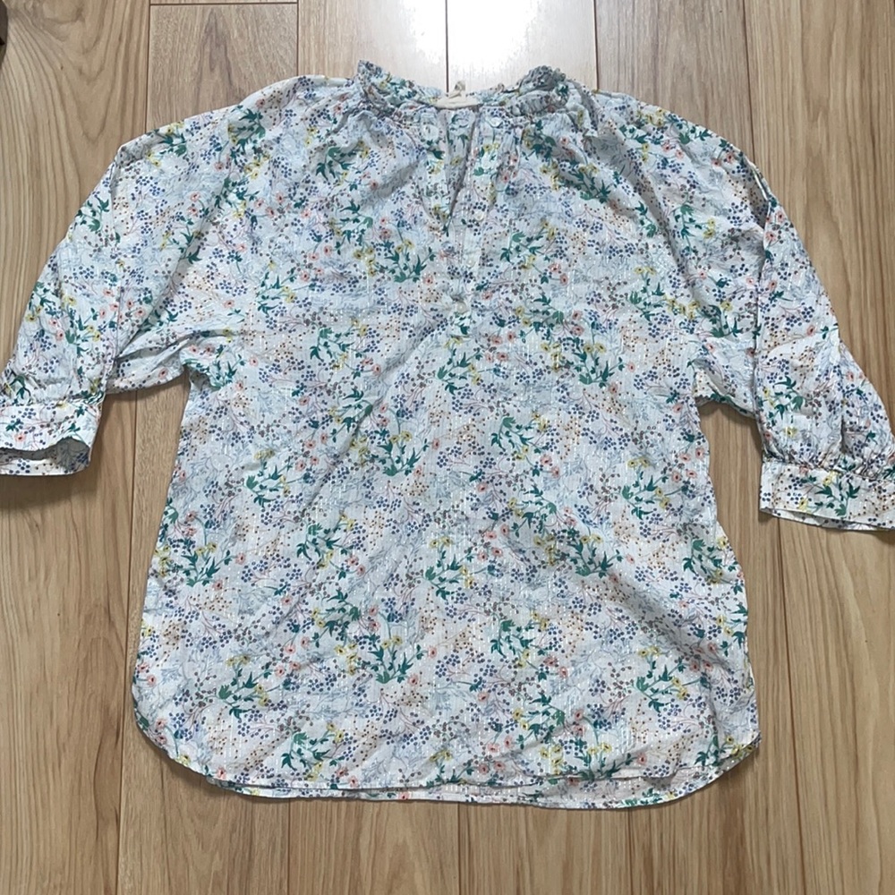 Floral Blouse with Silver Thread Detail TBD O
